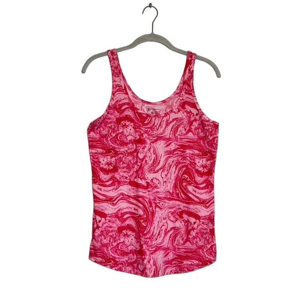 No Boundaries Women's Abstract Print Tank Top in Pink/White - Size L - Picture 1 of 6